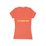 Climb On Deep V-Neck Tee