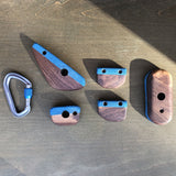 Set of 5 | Textured Wooden Climbing Holds in Walnut
